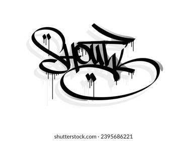 SHOUT word graffiti tag style