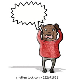 shouting bald man cartoon
