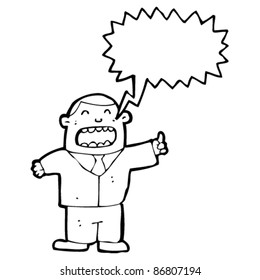caricatura de jefe de gritos