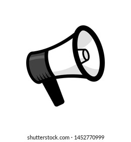 Shouting bullhorn, loudspeaker. Vector retro megaphone isolated on white background.