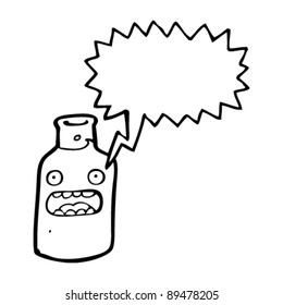 caricatura del personaje de la botella gritando