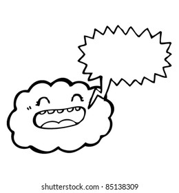 shouting cartoon cloud with speech bubble