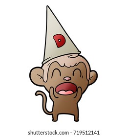 shouting cartoon monkey