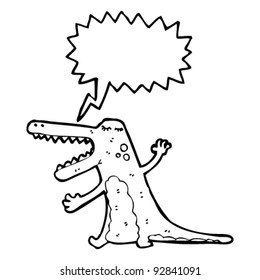 caricatura de cocodrilo gritando