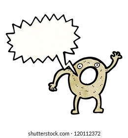 shouting doughnut cartoon character