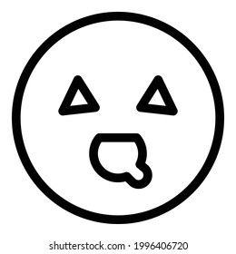 Shouting emoji icon. Outline Shouting emoji vector icon for web design isolated on white background