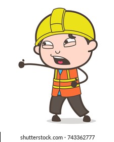 Shouting Face - Cute Cartoon Male Engineer Illustration