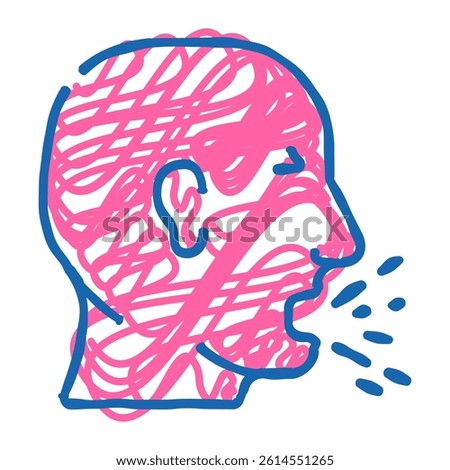 shouting husband and divorce doodle icon sketch vector. shouting husband and divorce sign. isolated symbol illustration