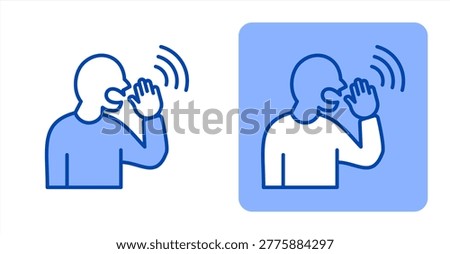 Shouting icon, with contrast background.