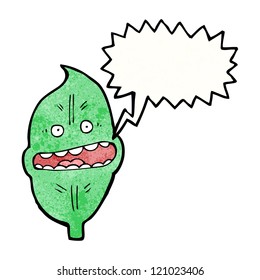 shouting leaf cartoon character