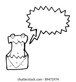 caricatura de una carta gritando