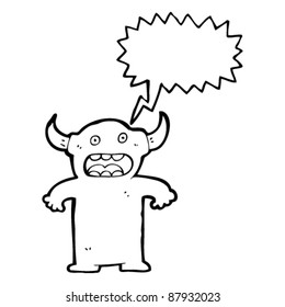 shouting little devil cartoon