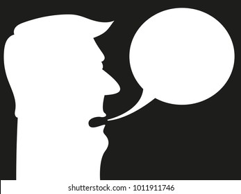 shouting man silhouette cartoon