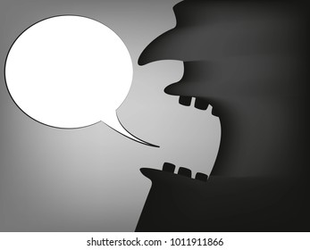 shouting man silhouette cartoon