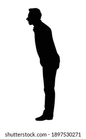 Shouting man silhouette vector on white background