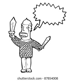 shouting medieval soldier cartoon