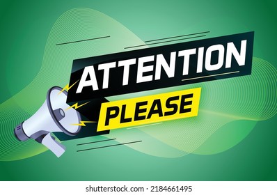Aufrufen auf Megaphone mit Aufmerksamkeit bitte Wort Vektorgrafik Konzept, können für, Landing-Seite, Vorlage, i, Web, mobile App, Poster, Banner, Flyer	