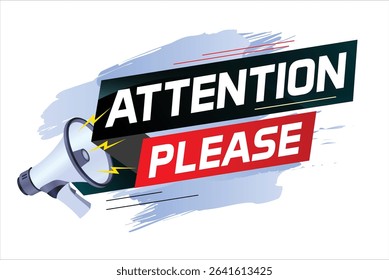 shouting on megaphone with attention please word vector illustration concept, can use for, landing page, template, ui, web, mobile app, poster, banner, flyer
