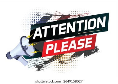 shouting on megaphone with attention please word vector illustration concept, can use for, landing page, template, ui, web, mobile app, poster, banner, flyer
