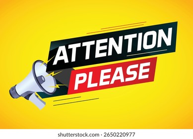 shouting on megaphone with attention please word vector illustration concept, can use for, landing page, template, ui, web, mobile app, poster, banner, flyer
