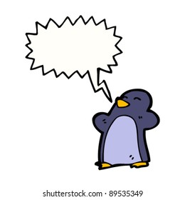 caricatura de pingüino gritando