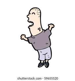 caricatura de skinhead gritando