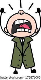 Shouting Spy Cartoon Vector Illustration