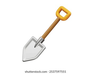 Shovel 3d illustration icon rendering vector