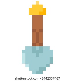 Pala para juegos de 8 bits. Icono de vector en estilo de arte de píxel