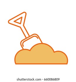 shovel beach isolated icon