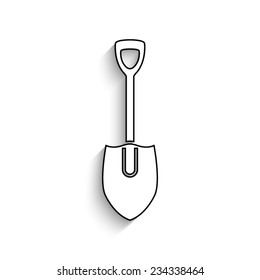 shovel - black icon with shadow 