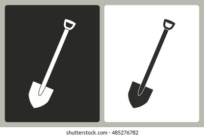 Shovel - black and white icons. Vector illustration.