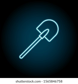 Shovel blue neon icon. Simple thin line, outline vector of autumn icons for ui and ux, website or mobile application