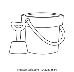 shovel and bucket toy isolated icon