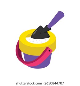 Shovel With Bucket Vector style icon. Eps 10 file