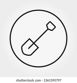 Shovel. Camping. Universal icon for web and mobile application. Vector illustration on a white background. Editable Thin line.