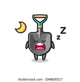 shovel character illustration sleeping at night , cute design