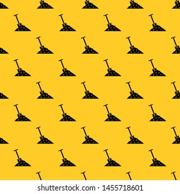 Shovel in coal pattern seamless vector repeat geometric yellow for any design
