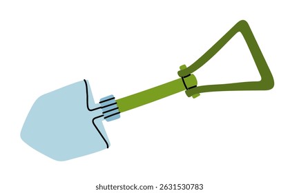 shovel is collapsible. An isolated illustration. Gardening, construction equipment. Seasonal work. product for agricultural crops. Suitable for ecology, garden, cleaning, household, packaging design