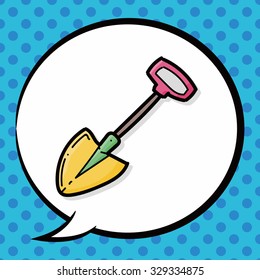 Shovel color doodle, speech bubble