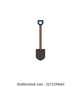 Shovel color Icon Vector Design Template. Editable Stroke. Shovel icon. Gardening concept, digging symbol. Web site page and mobile app design element.
