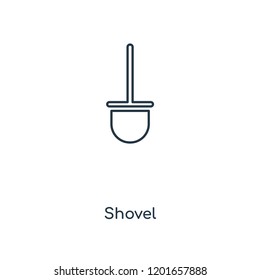 Shovel concept line icon. Linear Shovel concept outline symbol design. This simple element illustration can be used for web and mobile UI/UX.