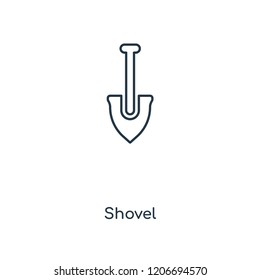 Shovel concept line icon. Linear Shovel concept outline symbol design. This simple element illustration can be used for web and mobile UI/UX.