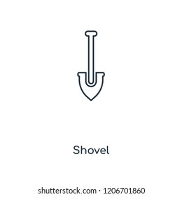 Shovel concept line icon. Linear Shovel concept outline symbol design. This simple element illustration can be used for web and mobile UI/UX.