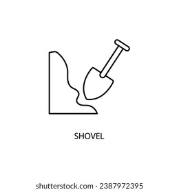 shovel concept line icon. Simple element illustration. shovel concept outline symbol design.