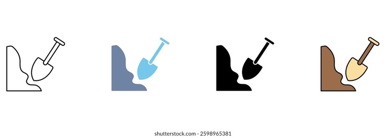 shovel concept line icon. Simple element illustration.