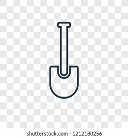 Shovel concept vector linear icon isolated on transparent background, Shovel concept transparency concept in outline style