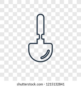 Shovel concept vector linear icon isolated on transparent background, Shovel concept transparency concept in outline style