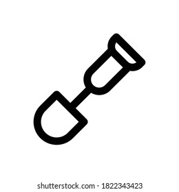 shovel (Construction) icon outline vector. isolated on white background