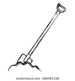 shovel construction isolated icon